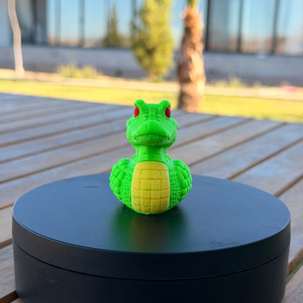 Alligator Duck – 3D Printed Animal Duck | Cute Reptile Fan Gift | Dashboard Decor