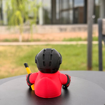 Calgary Flames Hockey Duck – 3D Printed NHL Fan Dashboard Duck | Flames Fan Gift | Hockey Car Dashboard Decor