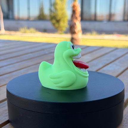 Slimer Ghost Duck – Glow in the Dark 3D Printed Ghostbusters Inspired Duck | Funny Ghost Dashboard Decor | Horror Fan Gift
