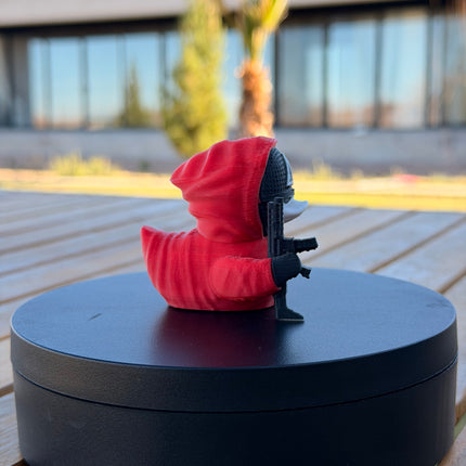 Red Guard Duck – Squid Game Inspired 3D Printed Duck | Korean Series Fan Collectible | Red Mask Dashboard Decor