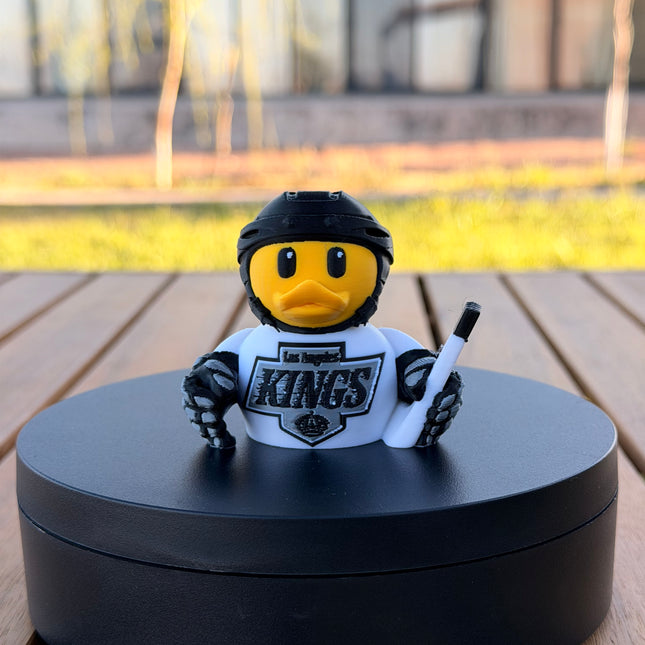 Los Angeles Kings Hockey Duck – 3D Printed NHL Fan Dashboard Duck | Kings Fan Gift | Hockey Car Dashboard Decor