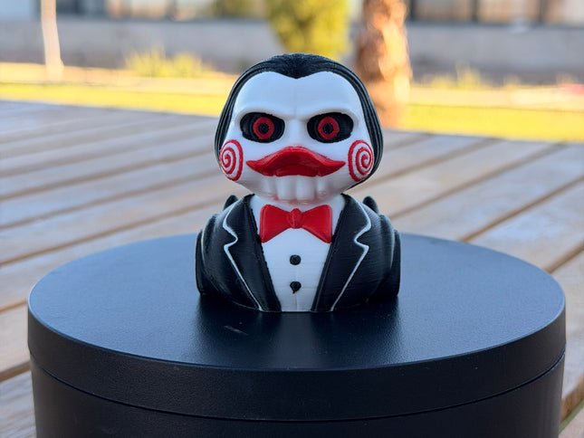 Saw Horror Duck – 3D Printed Horror Movie Dashboard Duck | Scary Movie Fan Gift | Horror Collectible Duck