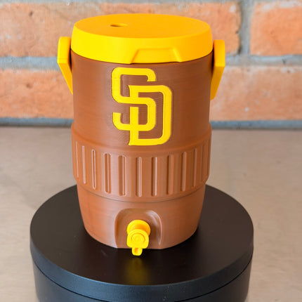 San Diego Brown Gold Mini Cooler Can Holder (12 oz) | Baseball Fan Koozie | Car Dashboard Drink Holder | 3D Printed