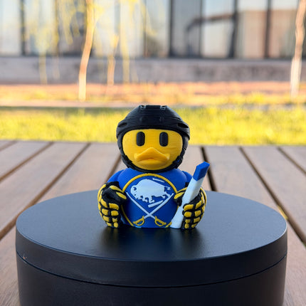 Buffalo Sabres Hockey Duck – 3D Printed NHL Fan Dashboard Duck | Sabres Fan Gift | Hockey Car Dashboard Decor