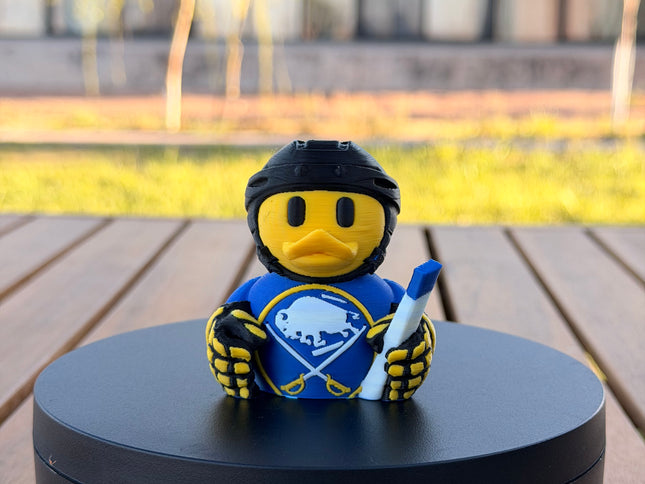 Buffalo Sabres Hockey Duck – 3D Printed NHL Fan Dashboard Duck | Sabres Fan Gift | Hockey Car Dashboard Decor