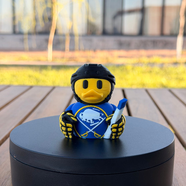 Buffalo Sabres Hockey Duck – 3D Printed NHL Fan Dashboard Duck | Sabres Fan Gift | Hockey Car Dashboard Decor