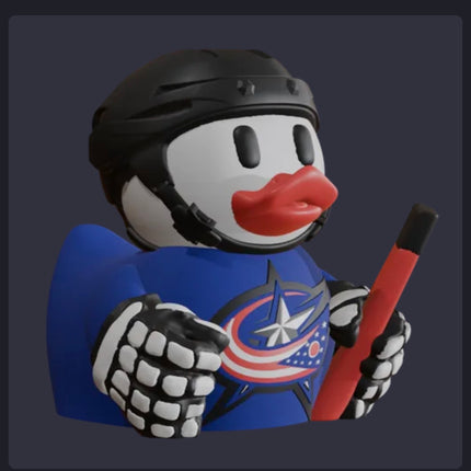 Columbus Blue Jackets Hockey Duck – 3D Printed NHL Fan Dashboard Duck | Blue Jackets Fan Gift | Hockey Car Dashboard Decor