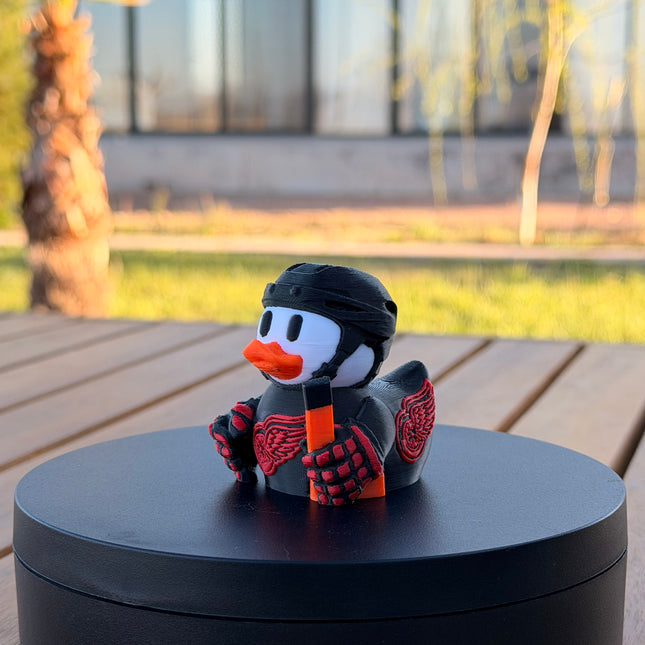Detroit Red Wings Hockey Duck – 3D Printed NHL Fan Dashboard Duck | Red Wings Fan Gift | Hockey Car Dashboard Decor