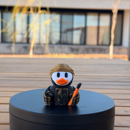 Vegas Golden Knights Hockey Duck – 3D Printed NHL Fan Dashboard Duck | Golden Knights Fan Gift | Hockey Car Dashboard Decor