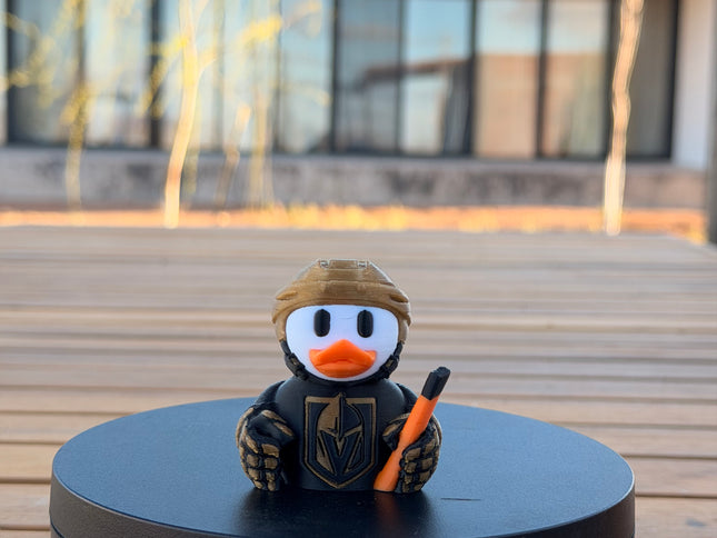 Vegas Golden Knights Hockey Duck – 3D Printed NHL Fan Dashboard Duck | Golden Knights Fan Gift | Hockey Car Dashboard Decor