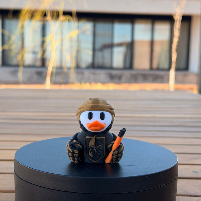 Vegas Golden Knights Hockey Duck – 3D Printed NHL Fan Dashboard Duck | Golden Knights Fan Gift | Hockey Car Dashboard Decor