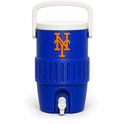 New York Blue Orange Mini Cooler Can Holder (12 oz) | Baseball Fan Koozie | Car Dashboard Drink Holder | 3D Printed
