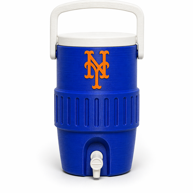 New York Blue Orange Mini Cooler Can Holder (12 oz) | Baseball Fan Koozie | Car Dashboard Drink Holder | 3D Printed