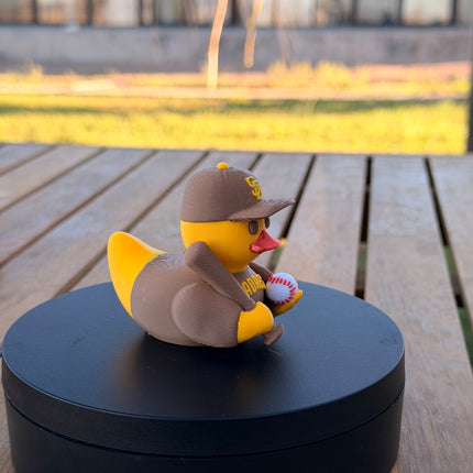 San Diego Padres Baseball Duck – 3D Printed MLB Fan Dashboard Duck | Padres Fan Gift | Baseball Car Dashboard Decor