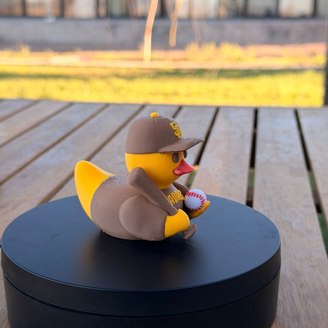 San Diego Padres Baseball Duck – 3D Printed MLB Fan Dashboard Duck | Padres Fan Gift | Baseball Car Dashboard Decor