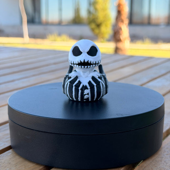 Jack Skeleton Pumpkin King Duck – 3D Printed Spooky Duck | Halloween Inspired Collectible | Gothic Dashboard Decor