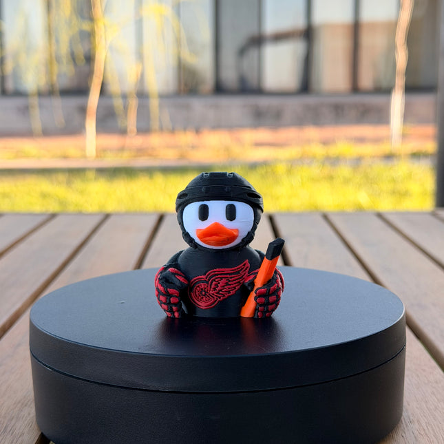 Detroit Red Wings Hockey Duck – 3D Printed NHL Fan Dashboard Duck | Red Wings Fan Gift | Hockey Car Dashboard Decor