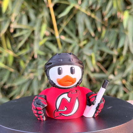 New Jersey Devils Hockey Duck – 3D Printed NHL Fan Dashboard Duck | Devils Fan Gift | Hockey Car Dashboard Decor