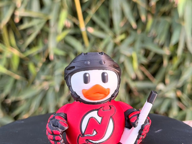 New Jersey Devils Hockey Duck – 3D Printed NHL Fan Dashboard Duck | Devils Fan Gift | Hockey Car Dashboard Decor