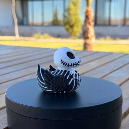 Jack Skeleton Pumpkin King Duck – 3D Printed Spooky Duck | Halloween Inspired Collectible | Gothic Dashboard Decor