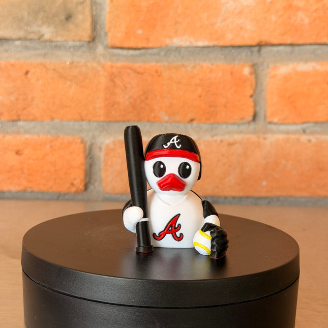Atlanta Braves Baseball Duck – 3D Printed MLB Fan Dashboard Duck | Braves Fan Gift | Baseball Car Dashboard Decor
