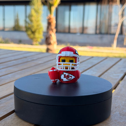 Kansas City Chiefs Football Duck – 3D Printed NFL Fan Dashboard Duck | Chiefs Fan Gift | Football Car Dashboard Decor