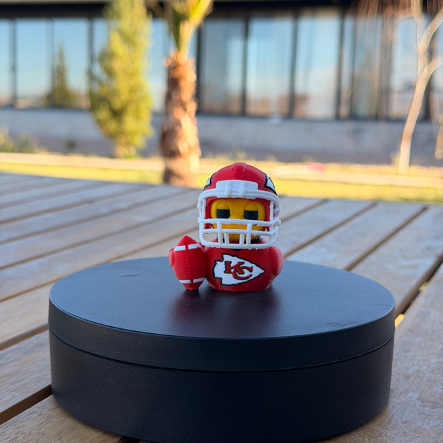 Kansas City Chiefs Football Duck – 3D Printed NFL Fan Dashboard Duck | Chiefs Fan Gift | Football Car Dashboard Decor