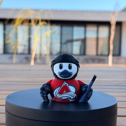 Colorado Avalanche Hockey Duck – 3D Printed NHL Fan Dashboard Duck | Avalanche Fan Gift | Hockey Car Dashboard Decor