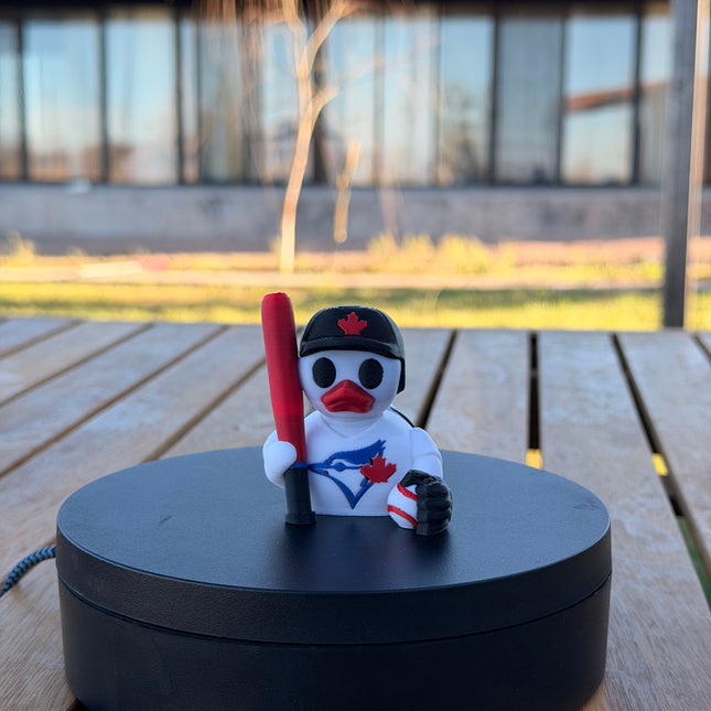 Toronto Blue Jays Baseball Duck – 3D Printed MLB Fan Dashboard Duck | Blue Jays Fan Gift | Baseball Car Dashboard Decor