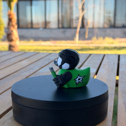 Dallas Stars Hockey Duck – 3D Printed NHL Fan Dashboard Duck | Stars Fan Gift | Hockey Car Dashboard Decor