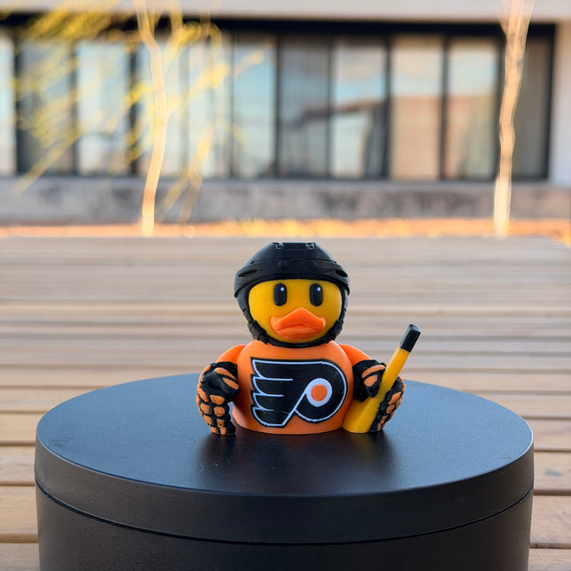 Philadelphia Flyers Hockey Duck – 3D Printed NHL Fan Dashboard Duck | Flyers Fan Gift | Hockey Car Dashboard Decor