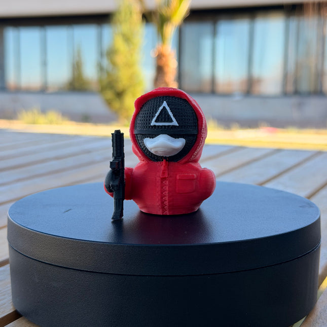 Red Guard Duck – Squid Game Inspired 3D Printed Duck | Korean Series Fan Collectible | Red Mask Dashboard Decor