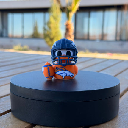 Denver Broncos Football Duck – 3D Printed NFL Fan Dashboard Duck | Broncos Fan Gift | Football Car Dashboard Decor