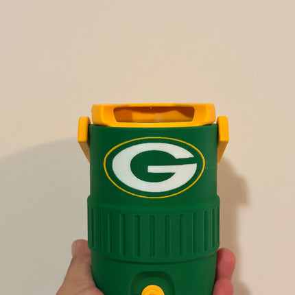 Green Bay Packers Mini Cooler Can Holder – 3D Printed NFL Style Koozie with Handle