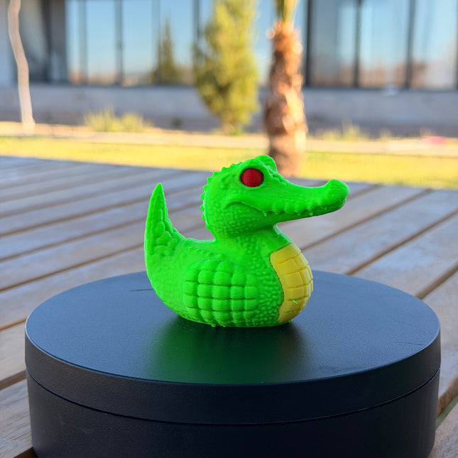 Alligator Duck – 3D Printed Animal Duck | Cute Reptile Fan Gift | Dashboard Decor