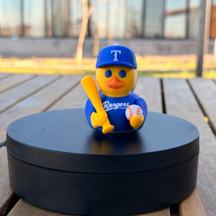 Texas Rangers Baseball Duck – 3D Printed MLB Fan Dashboard Duck | Rangers Fan Gift | Baseball Car Dashboard Decor