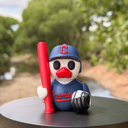 Cleveland Guardians Baseball Duck – 3D Printed MLB Fan Dashboard Duck | Guardians Fan Gift | Baseball Car Dashboard Decor