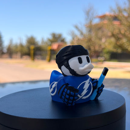 Tampa Bay Lightning Hockey Duck – 3D Printed NHL Fan Dashboard Duck | Lightning Fan Gift | Hockey Car Dashboard Decor