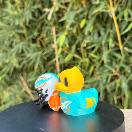 Miami Dolphins Football Duck – 3D Printed NFL Fan Dashboard Duck | Dolphins Fan Gift | Football Car Dashboard Decor