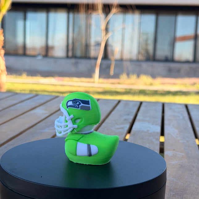 Seattle Seahawks Football Duck – 3D Printed NFL Fan Dashboard Duck | Seahawks Fan Gift | Football Car Dashboard Decor