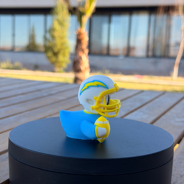 Los Angeles Chargers Football Duck – 3D Printed NFL Fan Dashboard Duck | Chargers Fan Gift | Football Car Dashboard Decor
