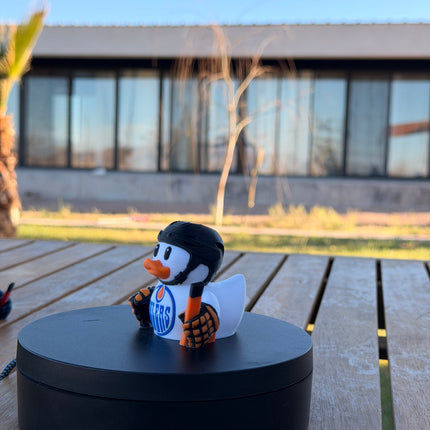 Edmonton Oilers Hockey Duck – 3D Printed NHL Fan Dashboard Duck | Oilers Fan Gift | Hockey Car Dashboard Decor