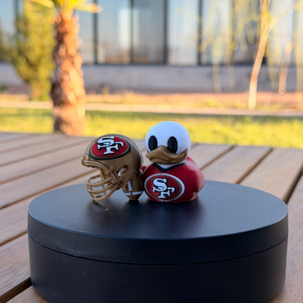 San Francisco 49ers Football Duck – 3D Printed NFL Fan Dashboard Duck | 49ers Fan Gift | Football Car Dashboard Decor