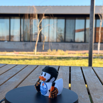 Edmonton Oilers Hockey Duck – 3D Printed NHL Fan Dashboard Duck | Oilers Fan Gift | Hockey Car Dashboard Decor