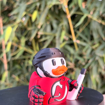New Jersey Devils Hockey Duck – 3D Printed NHL Fan Dashboard Duck | Devils Fan Gift | Hockey Car Dashboard Decor