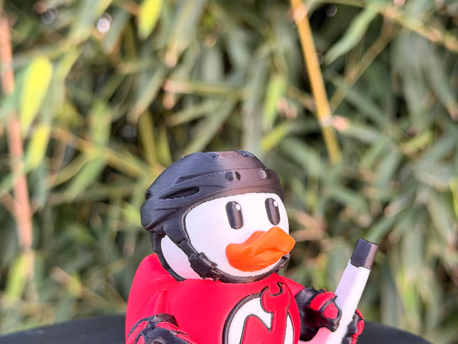 New Jersey Devils Hockey Duck – 3D Printed NHL Fan Dashboard Duck | Devils Fan Gift | Hockey Car Dashboard Decor