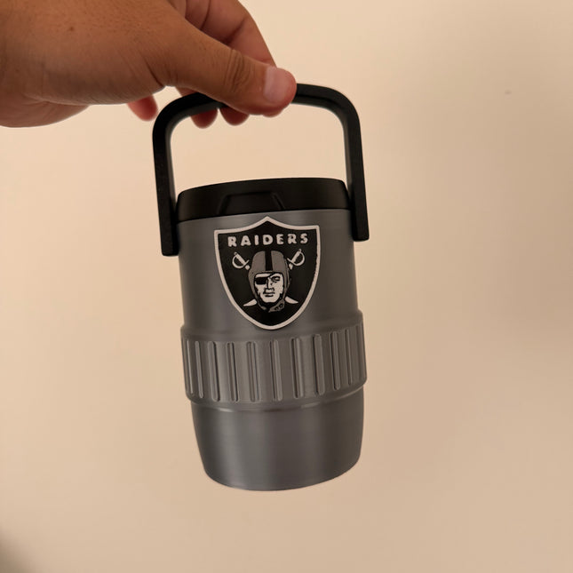 Las Vegas Raiders 12oz Can Cooler Koozie – NFL Football Drink Holder – Black & Silver
