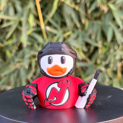 New Jersey Devils Hockey Duck – 3D Printed NHL Fan Dashboard Duck | Devils Fan Gift | Hockey Car Dashboard Decor