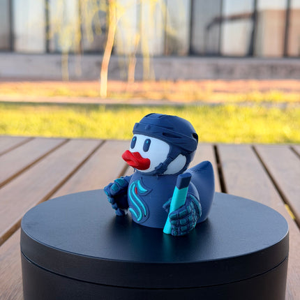Seattle Kraken Hockey Duck – 3D Printed NHL Fan Dashboard Duck | Kraken Fan Gift | Hockey Car Dashboard Decor