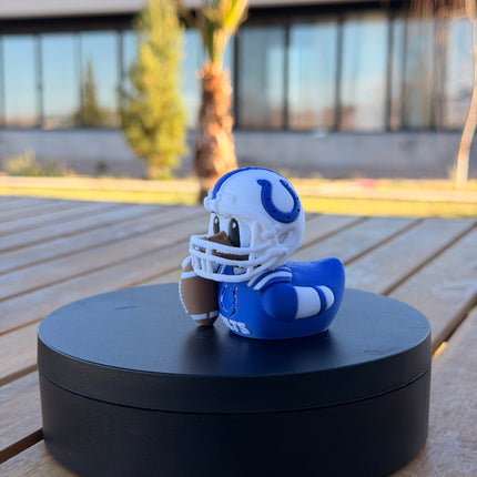 Indianapolis Colts Football Duck – 3D Printed NFL Fan Dashboard Duck | Colts Fan Gift | Football Car Dashboard Decor